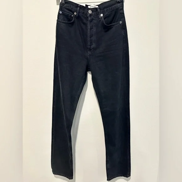 NWT AGOLDE 90's Pinch Waist Long Jeans in Black - Picture 7 of 10
